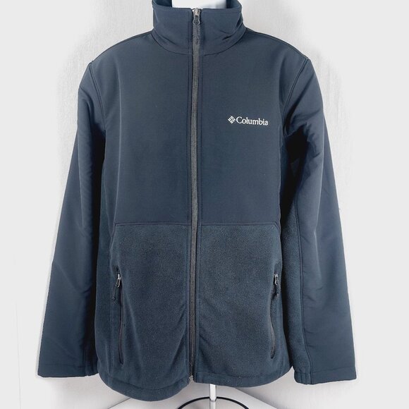 Columbia Men's Black Mission Air Interchange Hybrid Shell Fleece Jacket Size M - Picture 2 of 12
